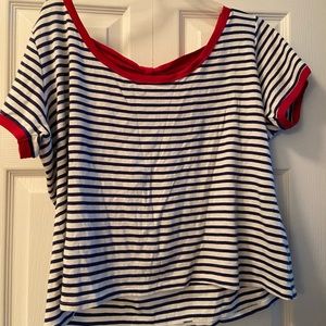 SOLD ON FB - Hell Bunny Nautical Striped Crop Top